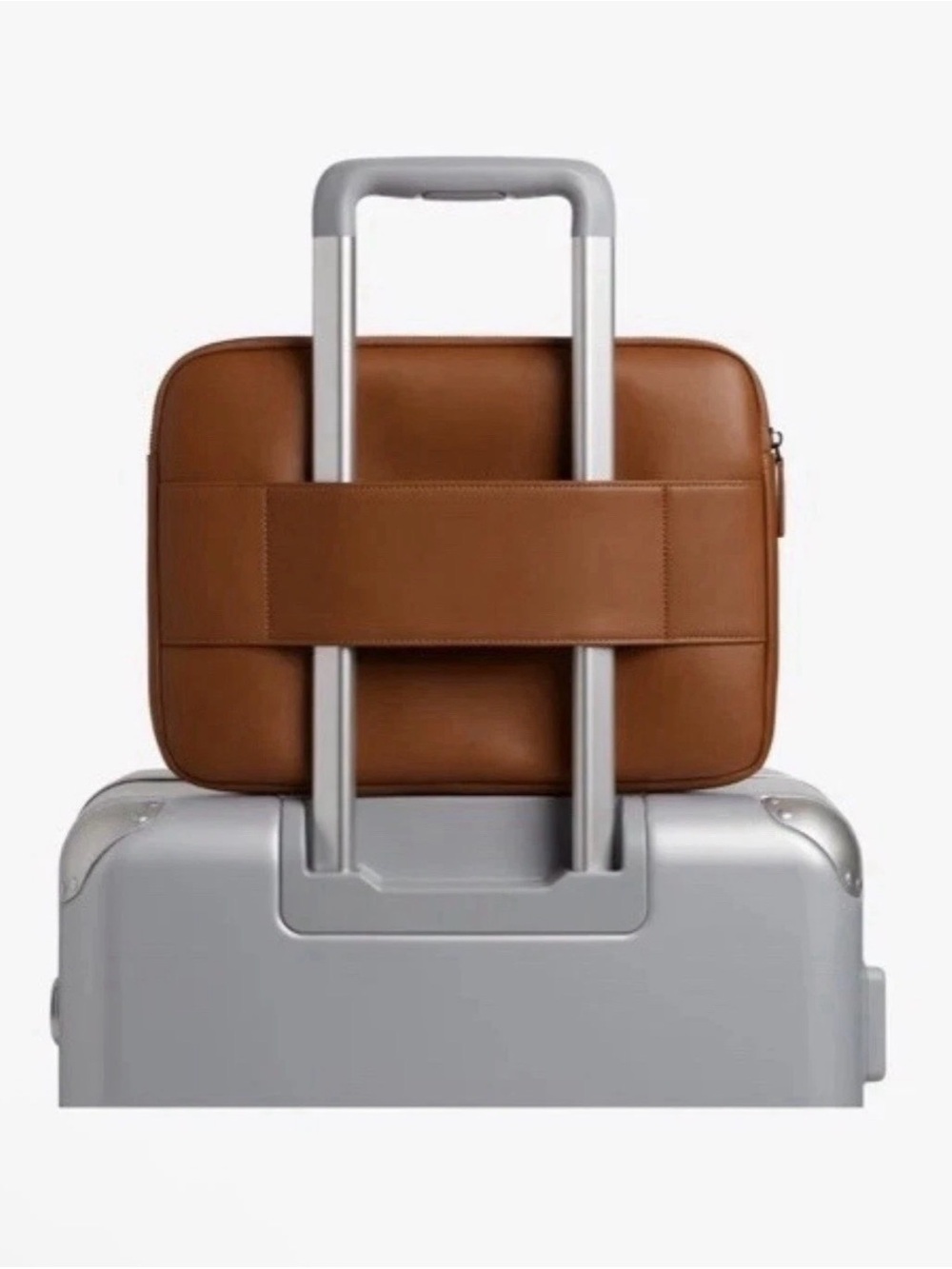 Metro Laptop Sleeve Mahogany (vegan leather) with Trolley sleeve